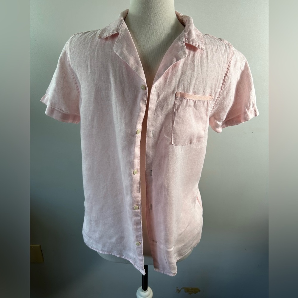 Men's linen blend Shirt - Baby Pink / Pastel, size Small
